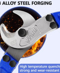 Close-up of T8 Alloy Steel blade of 18 Inch Cable Cutters showing high temperature forging and strength details.