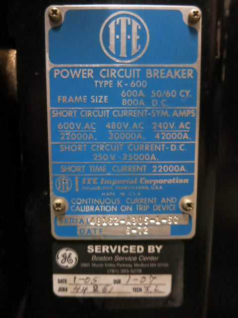 Type K Six Hundred Air Circuit Breaker With Rms Nine Microversa Tripping Unit For Four Eighty Vac Panels Plug And Play Setup details