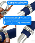 All Purpose 50 Pack Flexible Hose Clamps 6-29mm And 1 Quarter To 1 And 1 Eighth Inch, 304 Stainless Steel Worm Gear Clamps installation
