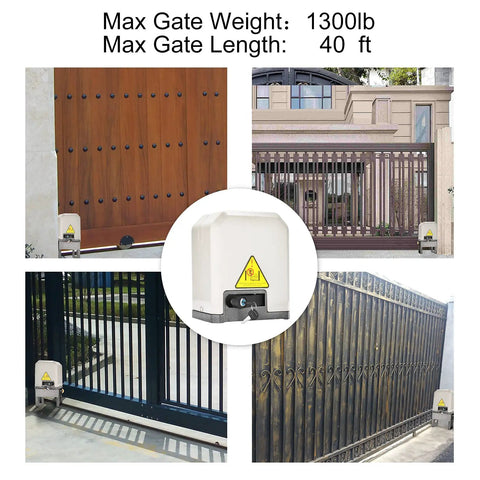 Beefy 280W AC Gate Opener with 4 Remotes for Heavy Duty Sliding Driveway Gates Up to 1400 lbs and 20 ft showcased on gates