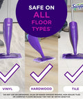 WetJet Hardwood And Floor Spray Mop Cleaner Starter Kit cleaning vinyl, hardwood, and tile floors with purple mop