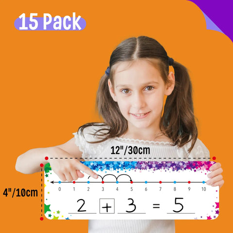 Child holding a Number Line Dry Erase Boards Set With Double Sided Writable 0 To 10 On One Side And 0 To 20 On The Other Side