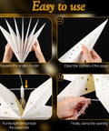 Assembly steps for Two Pack 24 Inch Paper Star Lanterns With 50 LED Fairy String Lights Eight Modes Seven Pointed Hollow Star