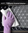 Cleaning ceramic enamel interior of Elite sublimation oven from Sublimation Printer Bundle with Craft Express Combo Heat Press.