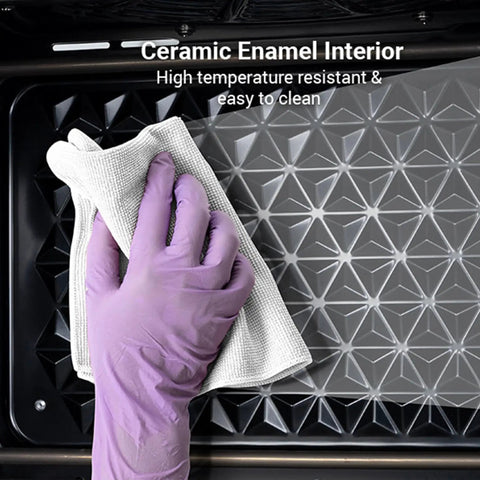 Cleaning ceramic enamel interior of Elite sublimation oven from Sublimation Printer Bundle with Craft Express Combo Heat Press.