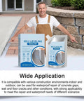 Slick Self Leveling Concrete Crack Filler With Heavy Duty Waterproof Sealant For Walls Floors And Driveways Zero Mess Top Shelf Moisture Blocking Joint Repair Compound beside man pointing at concrete crack.