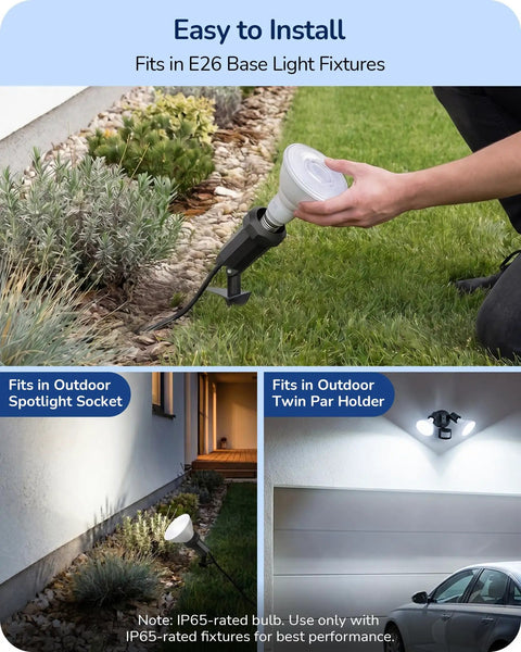 Super Bright Par38 LED Flood Light Bulbs Outdoor Dimmable 5000K Daylight 1800 Lumens Weatherproof Flicker Free 4 Pack Built Different For Any Driveway Or Patio