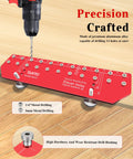 11 Hole Shelf Pin Jig For Cabinets And Wardrobes, Adjustable Shelf Hole Jig With One Quarter Inch And Five Mm Drill Bits, Self Contained Clamping Function, Cabinet Hardware Jig And Woodworking Drill Guide, A Real Time Saving Workhorse