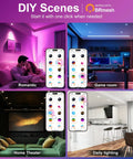 DIY scenes showcasing Color Changing 4 Inch RGBCW LED Recessed Ceiling Lights 12W Canless Downlight in different room settings.