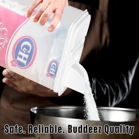Hassle Free Eight Quart Clear Food Storage Bin With Slick Pour Spout And Grippy Handle For Everyday Pantry Essentials Keep Cupboards Neat And Your Kitchen Looking Sharp