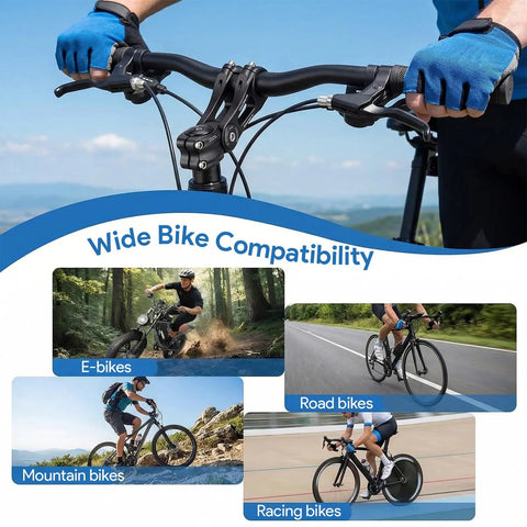 Adjustable Bike Stem Riser Extender For 31.8mm Handlebars And 28.6mm Forks Universal Stem, shown on various bike types for versatility