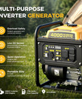 4000W Gas Powered Inverter Generator Portable Power On The Go for Camping and Outages 208cc engine shown near tent
