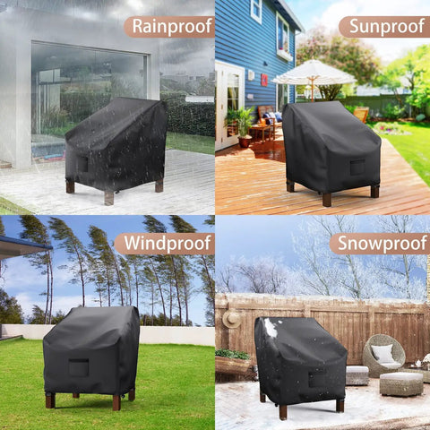 Waterproof Patio Chair Covers 29W x 30D x 36H 2 Pack Heavy Duty Outdoor Lounge Chair Covers Protect Patio Furniture