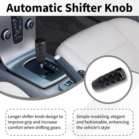 Aluminum Car Shifter Knob With 3 Threaded Adapters M8 M10 M12 1.25 Pitch 3.74 Inch Black Gear Shift Knob For Universal Manual Transmissions Rustproof