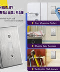 430 Stainless Steel Toggle Light Switch Wall Plate 1 Gang 4.50 by 2.76 Inch showing corrosion resistance and easy cleanability.