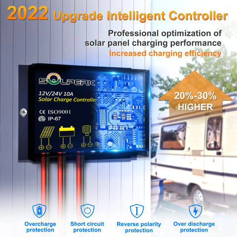 2022 solar panel charger controller with IP67 rating for 30W Off Grid Solar Panel Kit 12V With Monocrystalline Charger Waterproof.