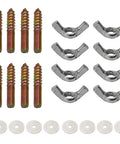 8 Pack 1/4-20 X 1-1/2 Inch Hanger Bolts With Wing Nuts And Flat Washers for Furniture Assembly and Wood Joints included
