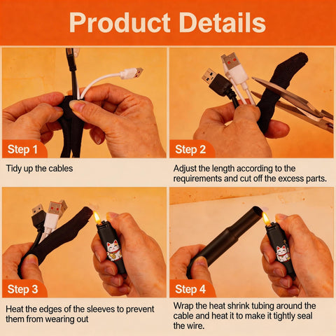 Step-by-step guide using Split Wire Loom Sleeve Master Kit For Vehicles No Chew Cable Management Set With Split Sleeves.