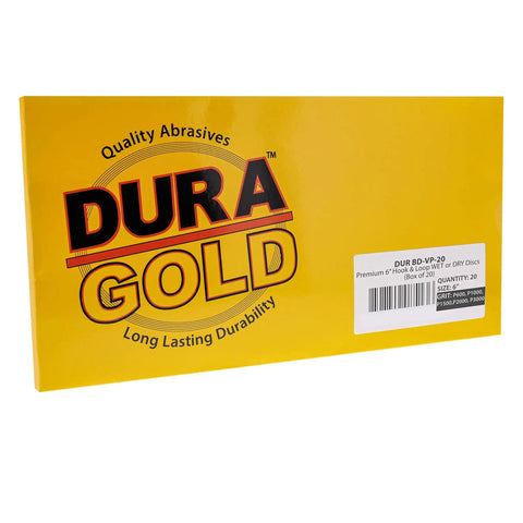 Packaging for Six Inch Wet Or Dry Sanding Discs Variety Pack 20 Pc Set with Hook And Loop Backing Grits 600 1000 1500 2000 3000