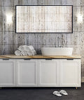 Bathroom vanity with white cabinets featuring 10 Pack Black Finger Edge Pulls For Cabinets And Drawers, 5.9 Inch Length 150mm