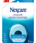 3M Nexcare strong hold pain-free removal tape for sensitive skin, 1 inch roll
