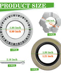 Top Tier Golf Cart Front Wheel Hub Bearing And Oil Seal Repair Kit For Ezgo Txt 1976 Up Heavy Duty Oem Replacement 50892g1 25146g1 size chart.