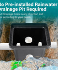 Heavy Duty Drain Catch Basin With Debris Basket And Fiberglass Grate For Yard Lawn Patio Gutter Downspout Outdoor Drainage Box Tough As Nails For Municipal Or Residential Plumbing installed in ground with pipes
