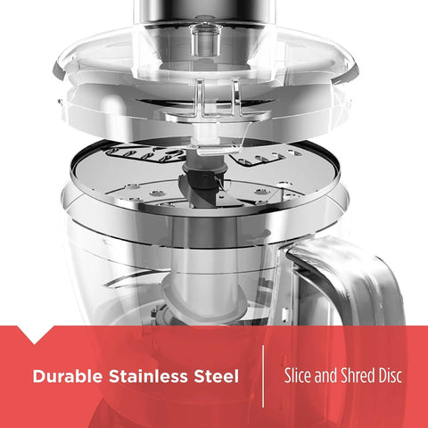 8 Cup Food Processor With Pusher And Food Chute, Big Work Bowl For Easy Slicing And Shredding, Dishwasher Safe Removable Parts