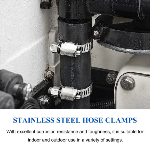 Kaugeow Stainless Steel Hose Clamps 20 Piece Assortment Kit Ranging From One Point Five Inch To Two Point Five Inch Worm Gear Tubing Replacement Fit For Plumbing Auto And Mechanical Jobs Leak Proof And Durable on black pipe