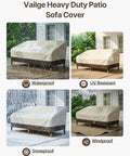 Heavy Duty Outdoor Sofa Cover For 3 Seater, waterproof patio furniture cover with snow, rain, sun, and wind protection.
