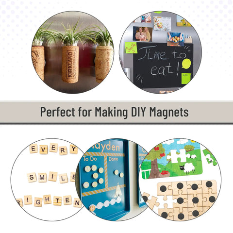 Self Adhesive Magnetic Dots 120 Pieces Flexible Extra Thin Round Magnets One Point Two Inch Diameter With Strong Adhesive Backing For Crafts DIY Projects School Decor And Home Organization