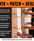 Waterproof Patch And Seal Tape White 4 Inch By 10 Foot Pack Of 1 used on brick wall for heavy duty weatherproof seal.