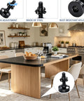 Adjustable 3/8 Inch 16 Thread Furniture Leveling Feet With T Nuts, 4 Pack Table Leg Stabilizers displayed in a stylish kitchen setting.