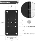 Dimensions of Two Pack 4x4 Post Anchor Plates For Decks, Wood Fences, Mailboxes And Posts, Heavy Duty Structural Steel Post Bases.