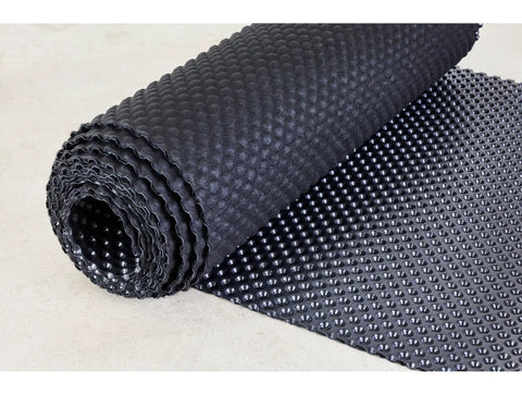 Premium Underlayment Roll With Heavy Duty Moisture Barrier For Engineered Hardwood Laminate And Vinyl Plank Floors supporting 5MM or thicker systems, showing texture and layer.