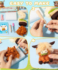 Awesome Three Pack Needle Felting Kit For Beginners With Wool Felt Tools Foam Pad Wooden Handle And Included Needles Finger Cots Instructions And Highland Cow Keychains