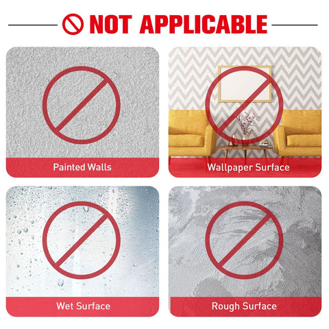 Double-sided heavy-duty mounting tape, 16.4 ft x 0.94 in; not for painted walls, wallpaper, wet or rough surfaces.