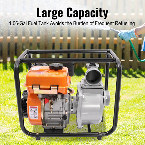 Heavy Duty 3 Inch Diesel Water Trash Pump With Powerful 196cc Engine For High Pressure Irrigation And Sump Removal From Rivers Or Reservoirs Featuring Solid Aluminum Build And Superior Flow Capacity For Tough Jobs Around The Farm Or Construction Site