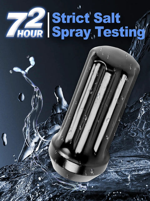 24 Pack Black XL Spline Lug Nuts M14x1.5 For 6 Lug Aftermarket Wheels With 60 Degree Conical Bulge Seat Closed End water resist