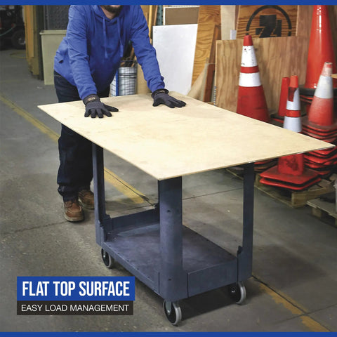 Tough As Nails Structural Foam Utility Cart With 500 Lb Capacity Featuring Rust Proof Flat Trays Smooth Glide Wheels And Built In Storage Bins For No Sweat Garage Organization And Job Site Hauls