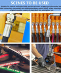 Various uses of Heavy Duty Manual Hydraulic Hose Crimper With Seven Precision Dies And Built In Pressure Gauge for multiple pipe types.