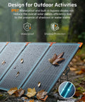 Beefy 2400W Portable Power Station With 400W Solar Panel And 2048Wh LiFePO4 Battery in rain showing waterproof feature