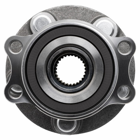 Front view of Beefed-Up Rear Wheel Hub Assembly For Subaru AWD Cars - 5 Lug - Replaces 512518, designed for left and right rear hubs with ABS.