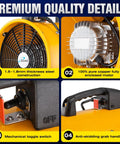 Portable High Velocity Blower And Fume Extractor For Shop And Garage, Heavy Duty 12 Inch Exhaust Vent Fan details and features.