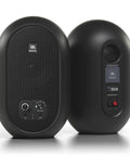 Front and rear view of 104-BT Compact Desktop Studio Monitors With Bluetooth, Black Finish, Pair Of 4.5-Inch Reference Speakers