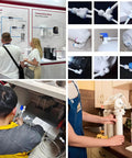 One Quarter Inch Female Thread To One Quarter Inch Tube Straight No Fuss Quick Connect Adapter Push Fit Plastic Pipe Fitting For RO Water Filtration Systems Beverage Dispensers And Purifiers Five Pack displayed in various uses and installations.