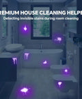 Bathroom with invisible stains revealed by 365Nm UV Black Light Flashlight With LCD Display Rechargeable 30W Ultraviolet Flashlight