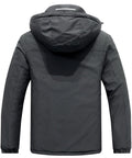 Back view of Men's Ski Jacket Waterproof Winter Coat With Detachable Hood Warm Insulated Snow Jacket That Blocks Cold Wind