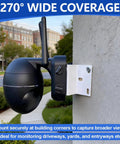 Corner Mount Kit For Security Cameras 270 Degree Bracket For Outdoor Surveillance mounted on building corner