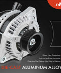 Alternator Replacement for Honda and Acura V6 Cars Drop In Fit for Accord 08 12 3.5L V6 shown in die-cast aluminum alloy